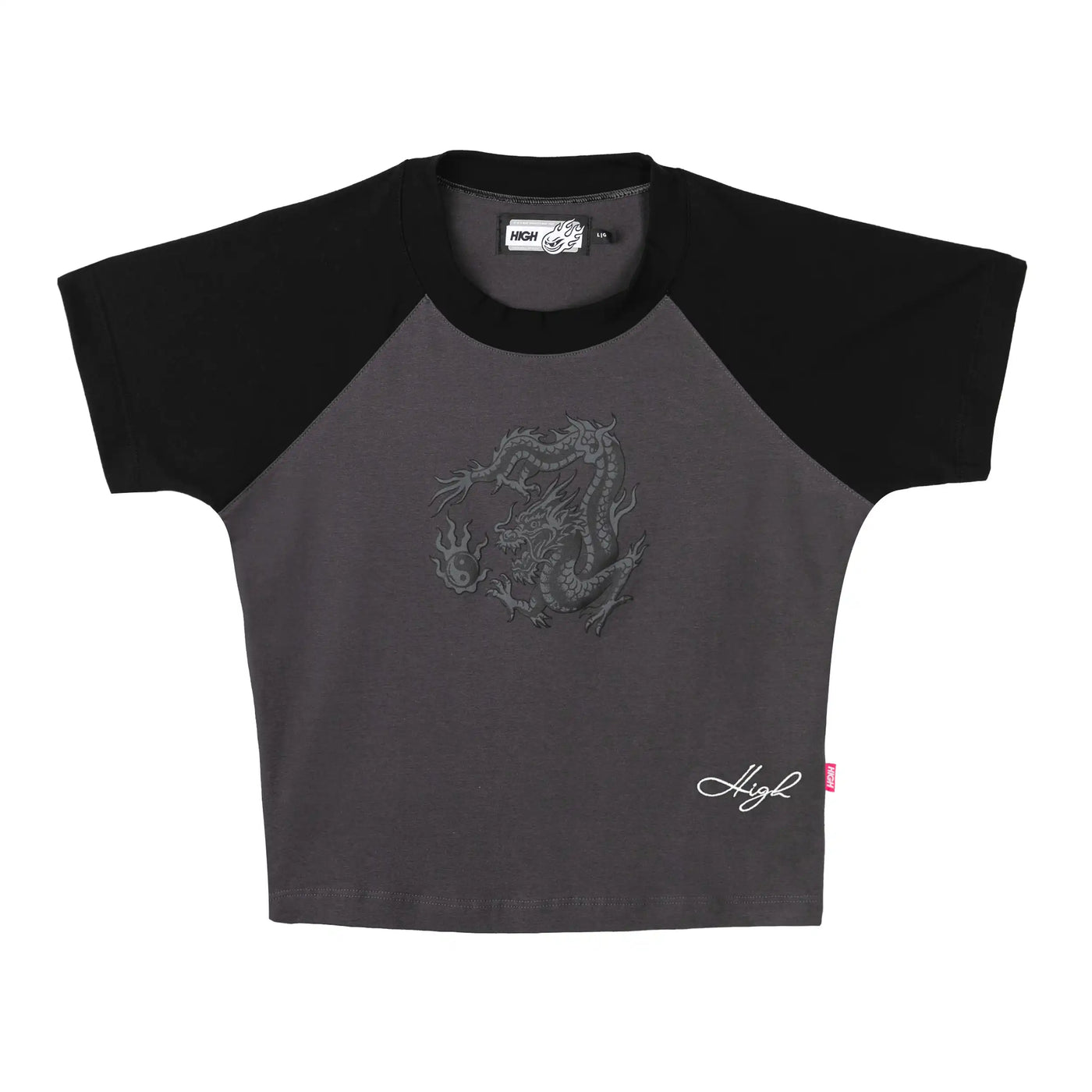 Baby Tee Dragon Grey