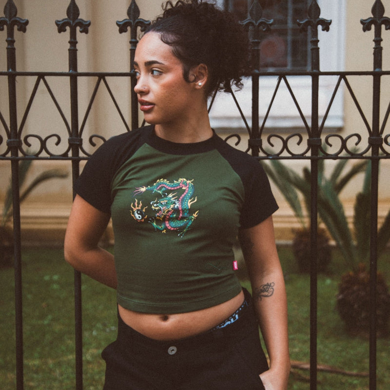 Baby Tee Dragon Green