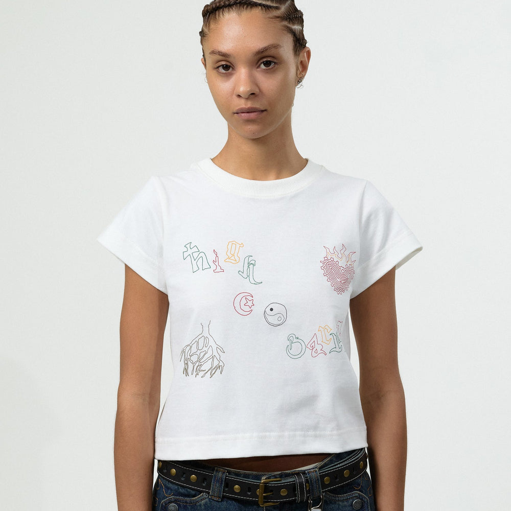 Baby Tee "Iconografia" Off White - HIGH a/c BARRA