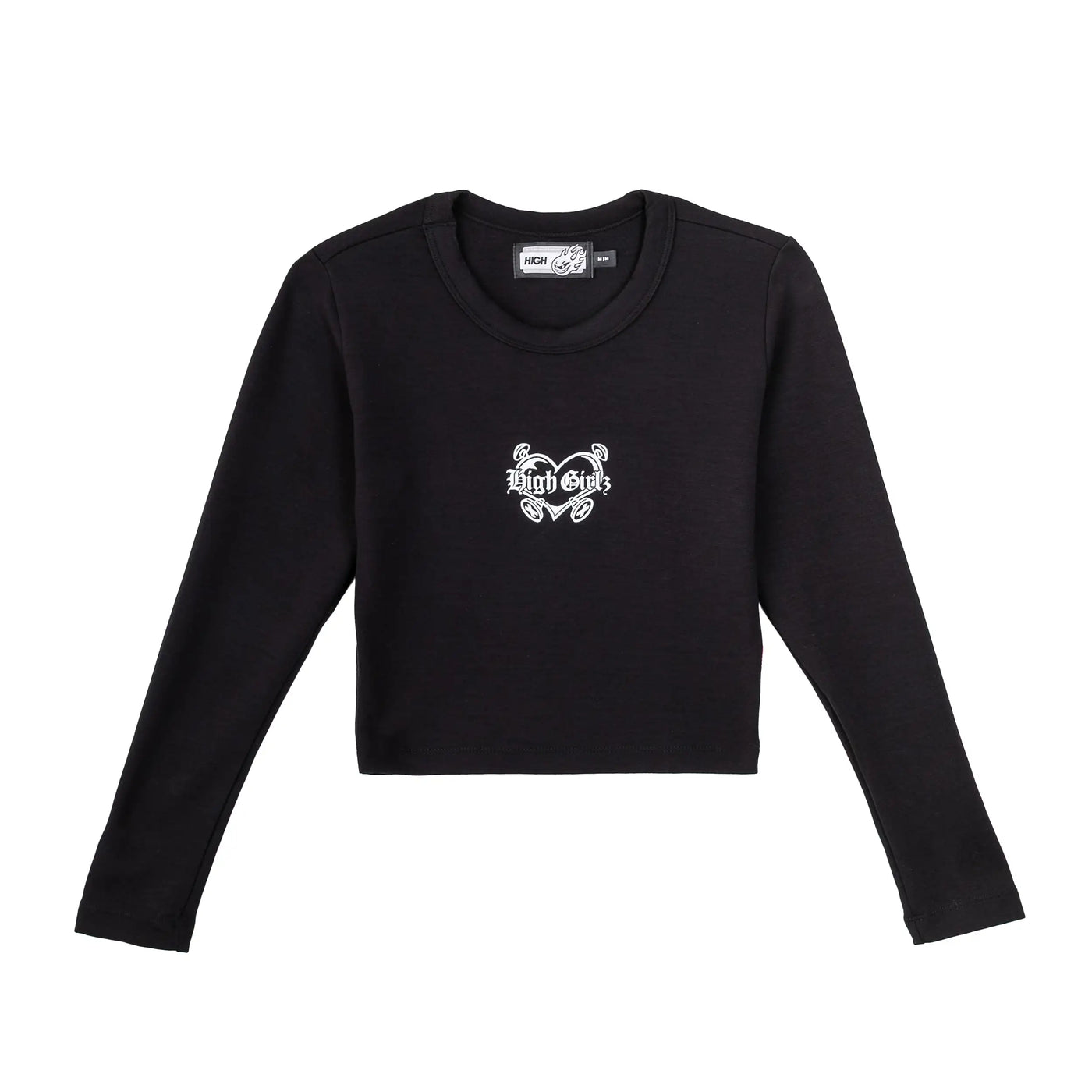 Girlz Long Sleeve Heart Black