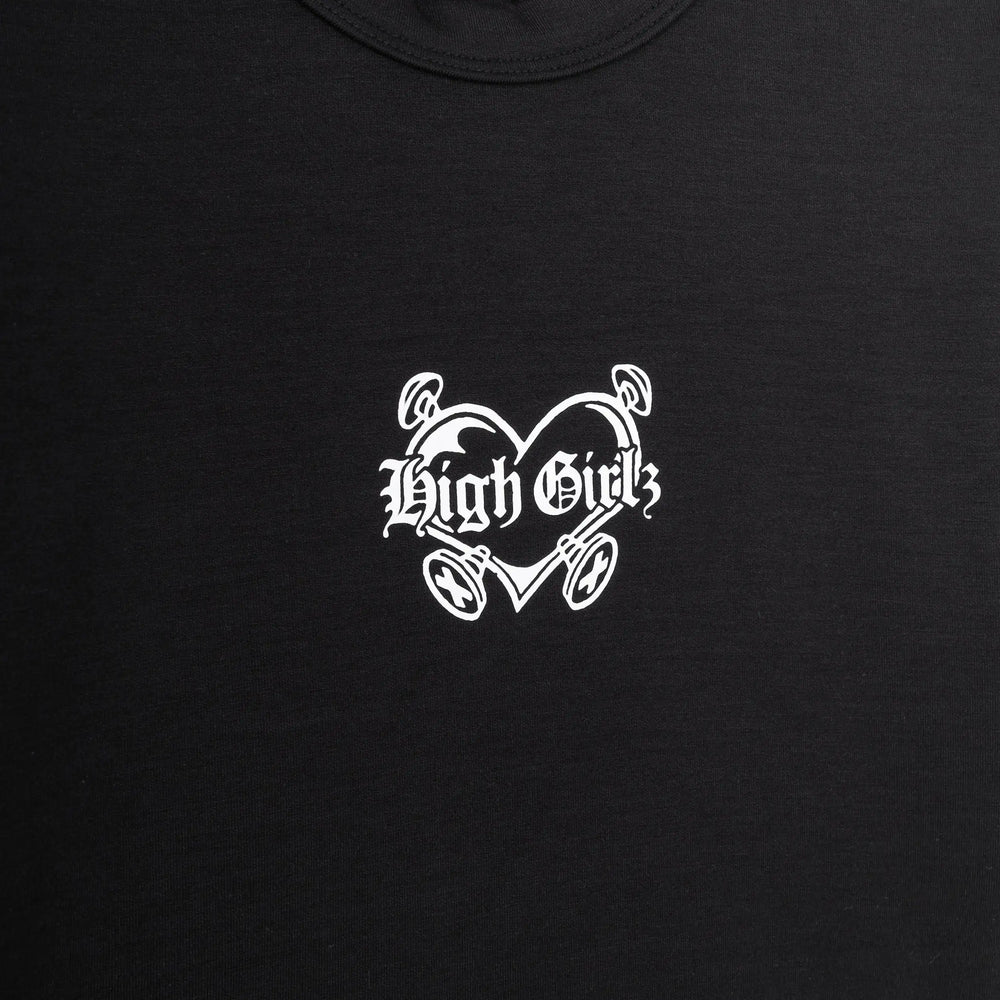 Girlz Long Sleeve Heart Black