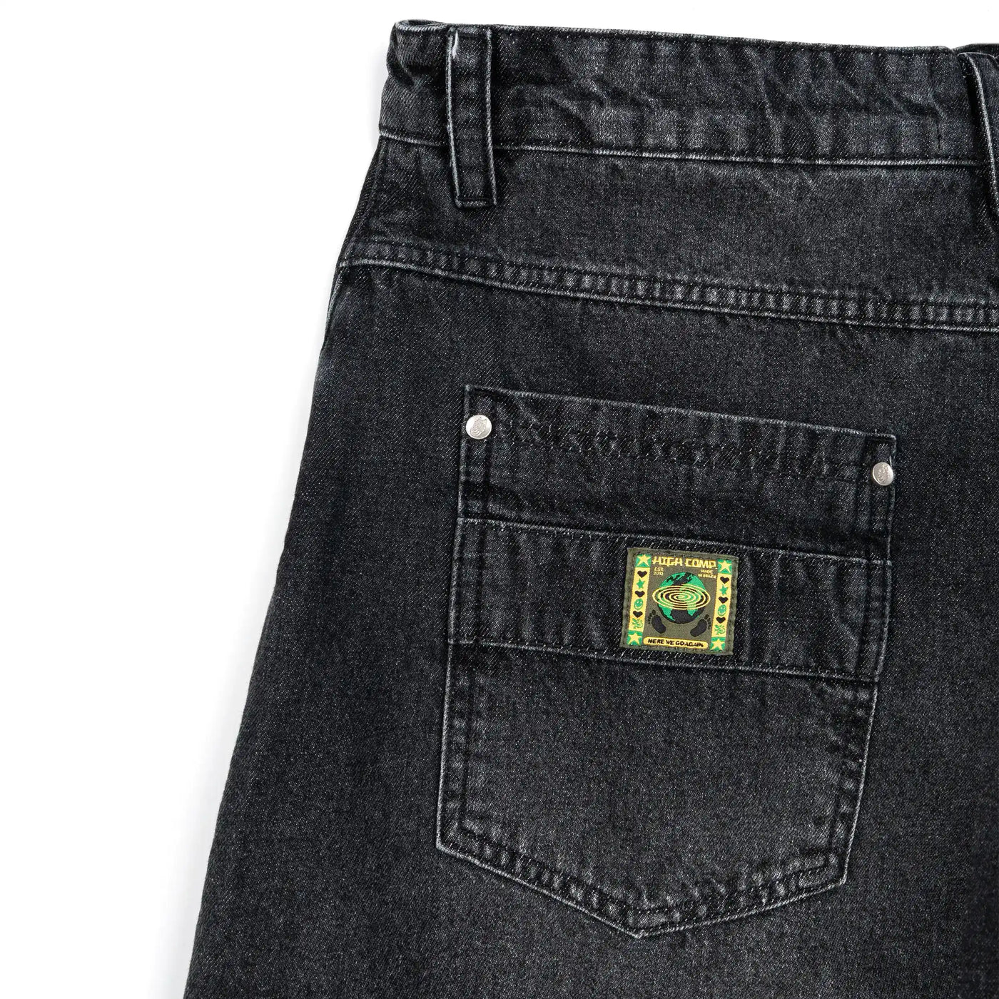 Tagline Denim Shorts Black