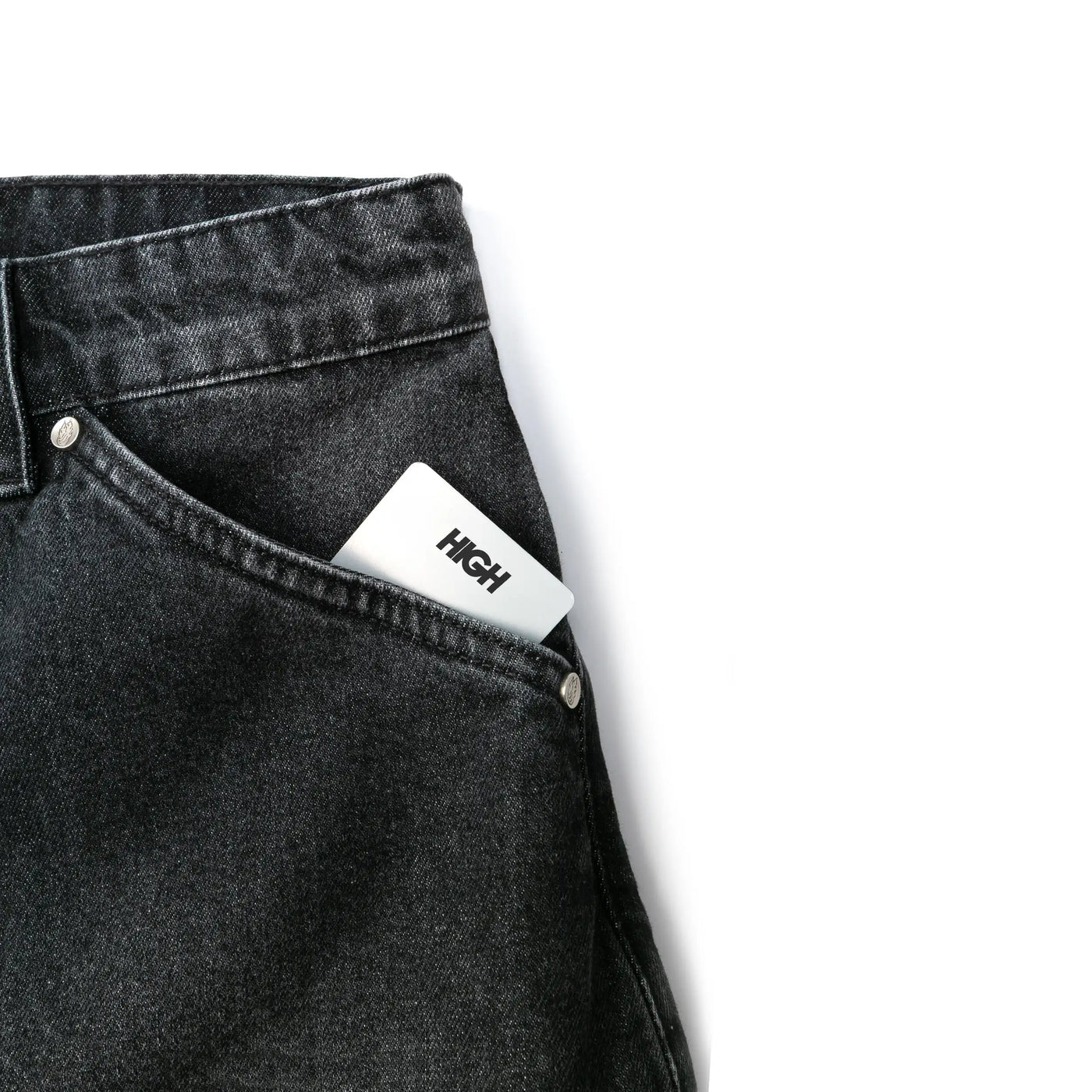 Tagline Denim Shorts Black