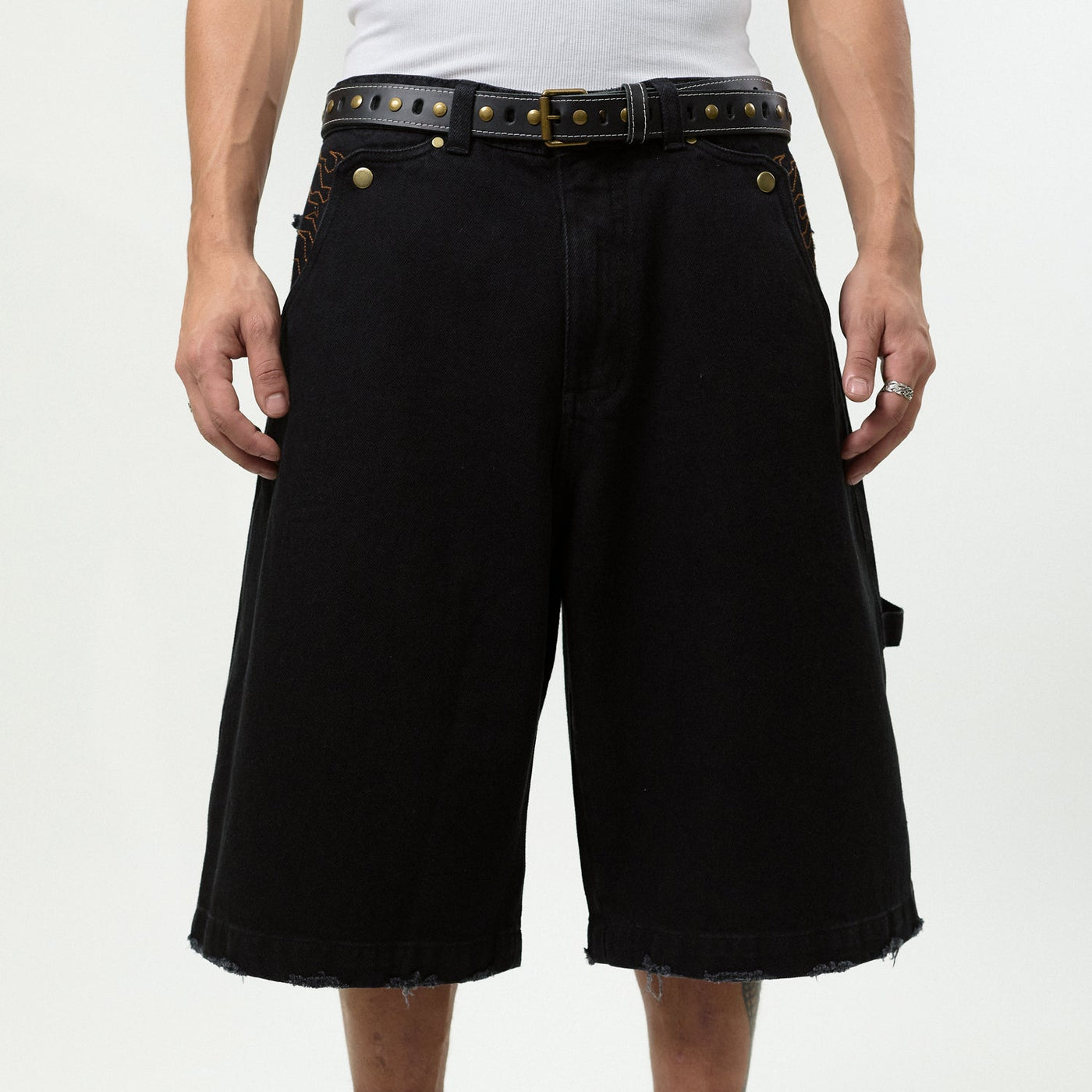 Bermuda Jeans "Desconstruída" Preta - HIGH a/c BARRA