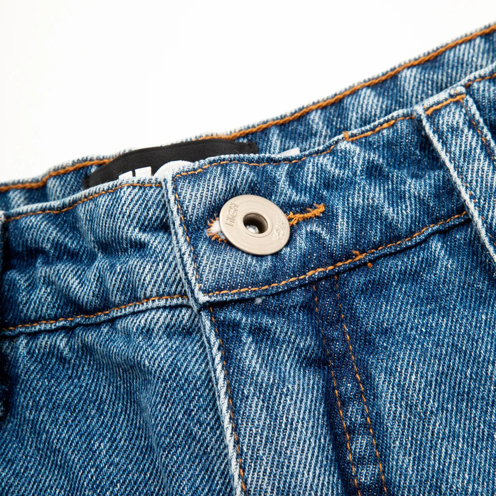 Jeans Pants Logo Line Blue