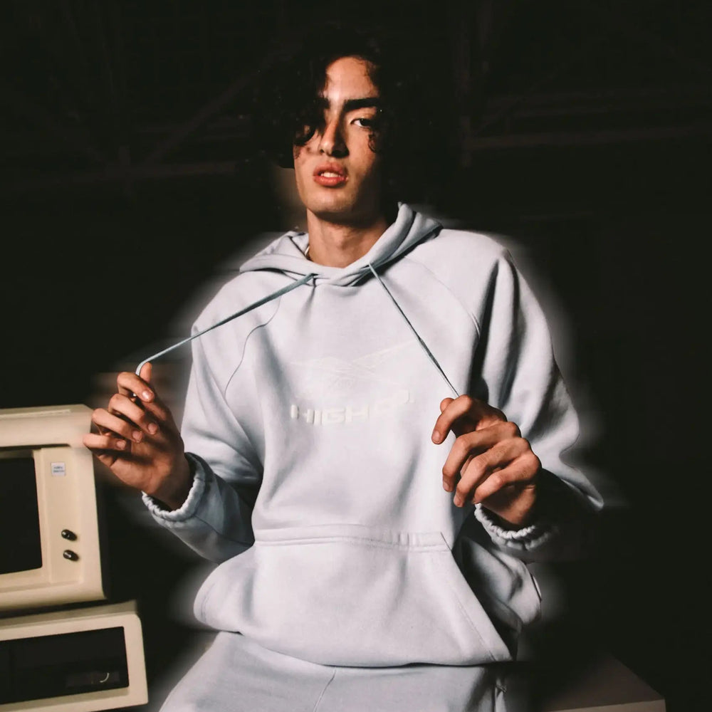 Hoodie Puff High X Reebok Baby Blue