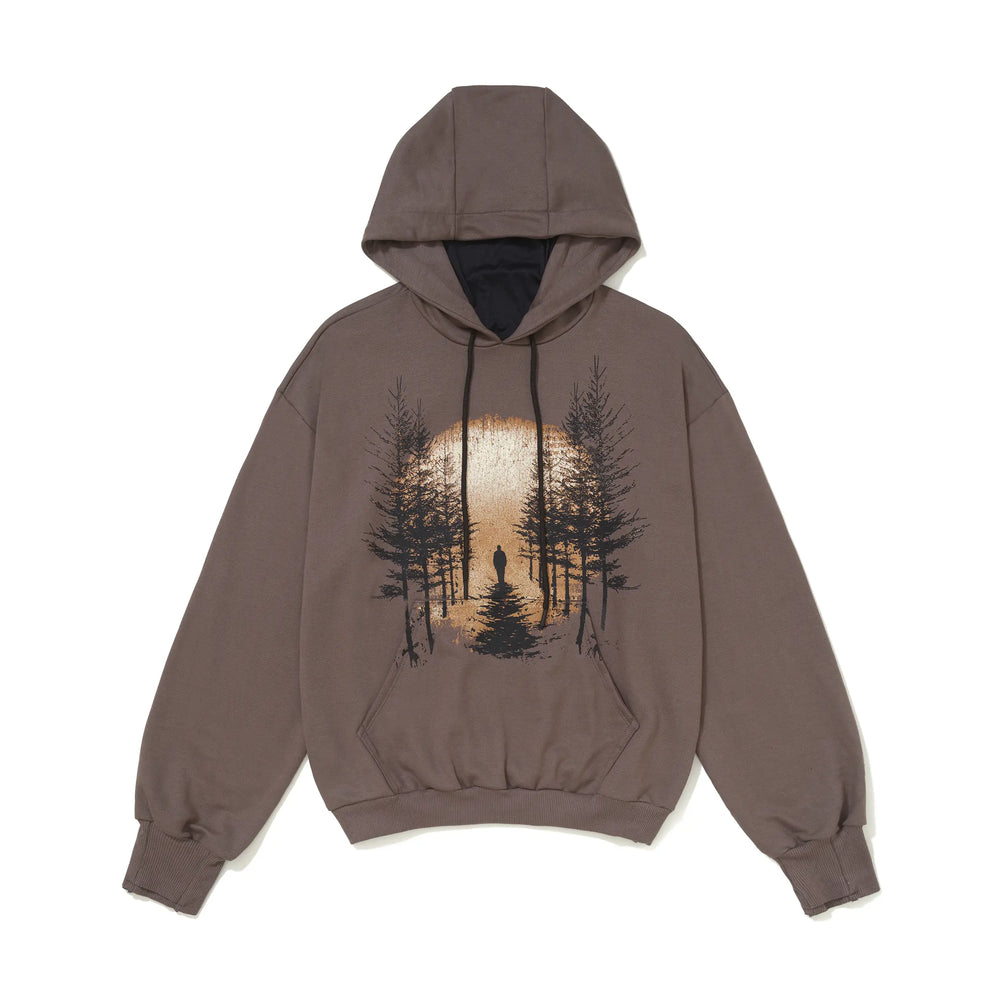 Mask Hoodie Overview Brown