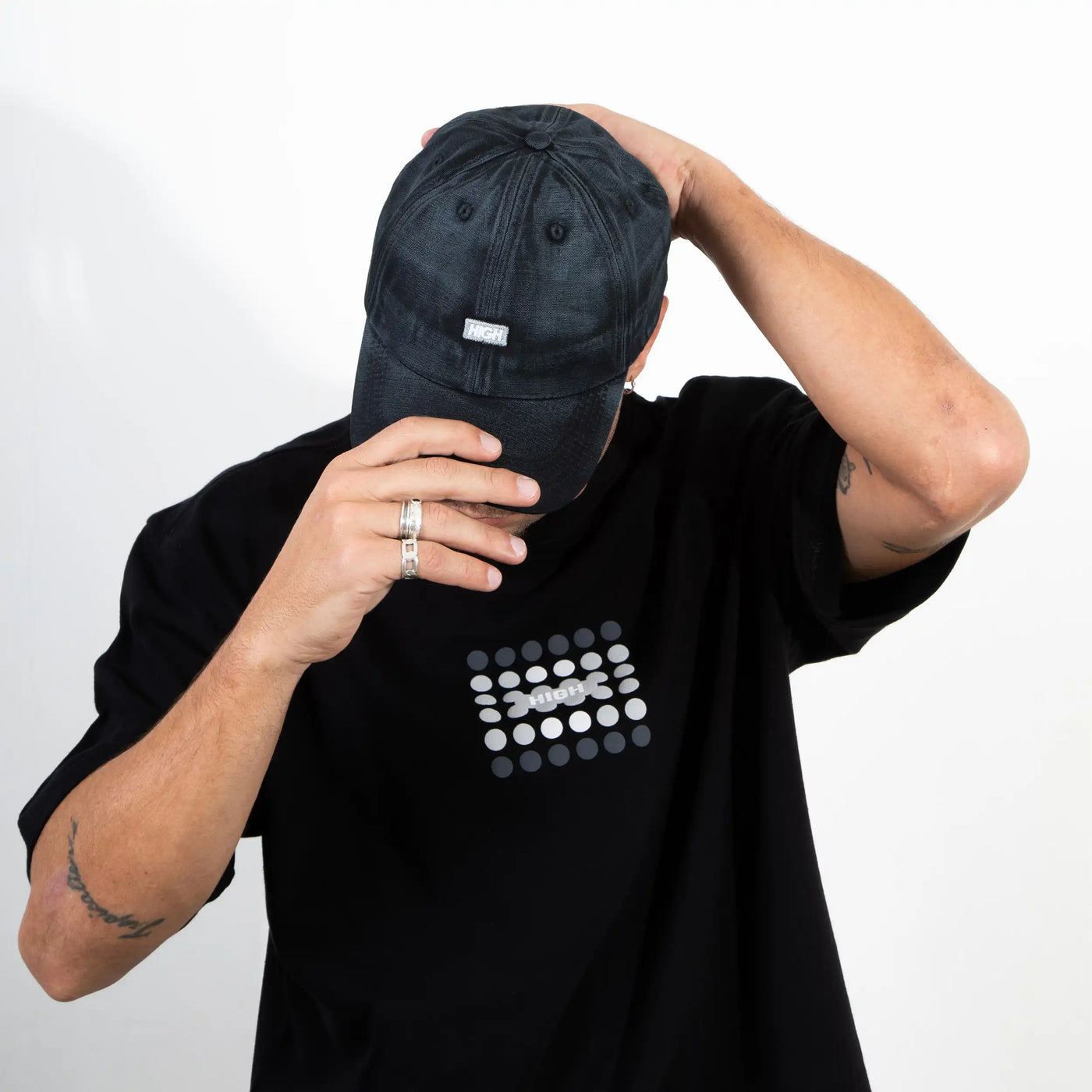 6 Panel Patch Washed Black