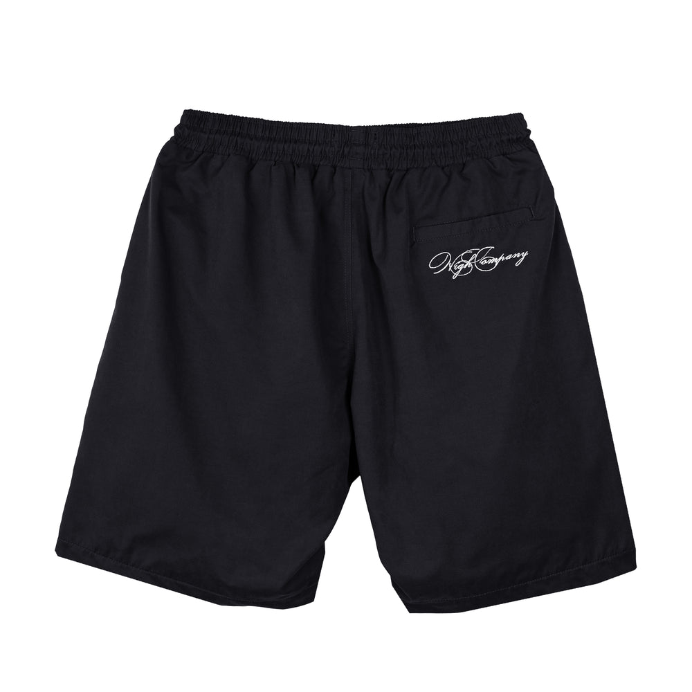 Pleated Mesh Shorts Black