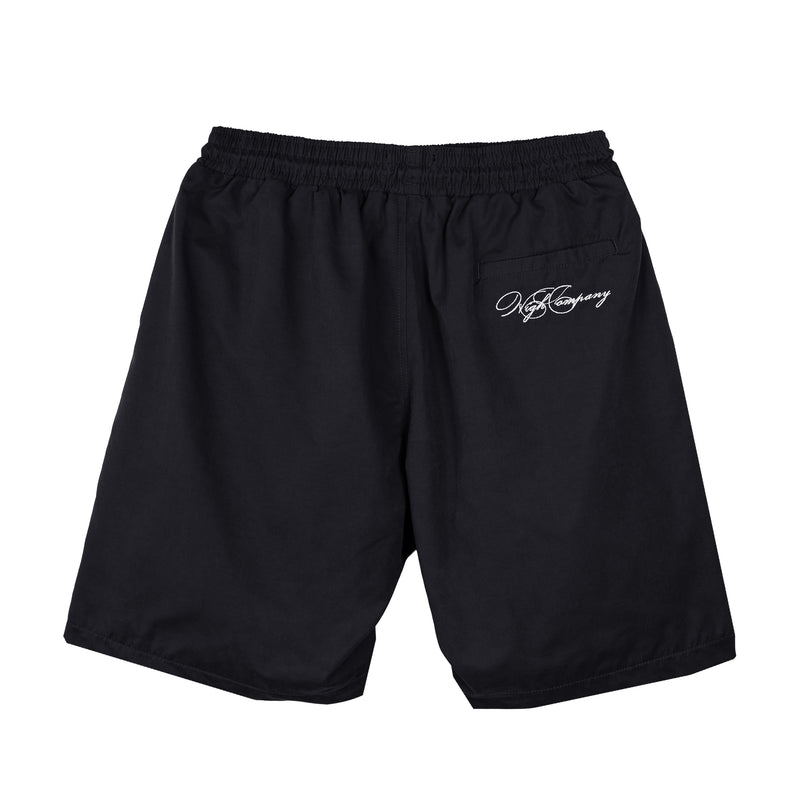 Pleated Mesh Shorts Black