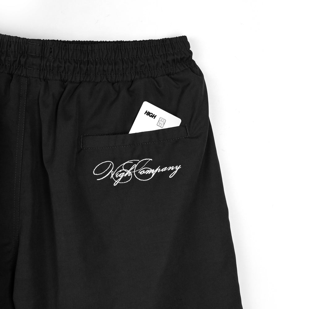 Pleated Mesh Shorts Black