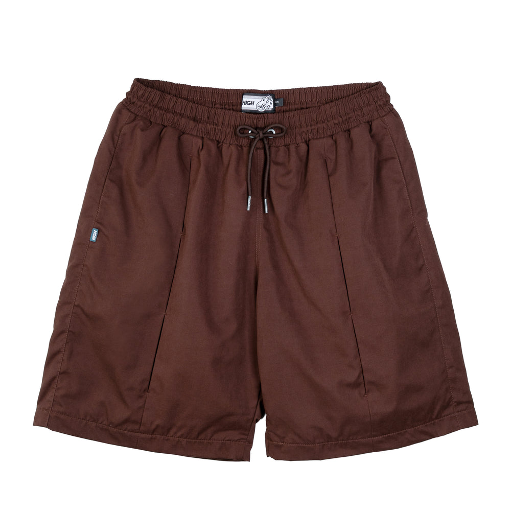 Pleated Mesh Shorts Brown