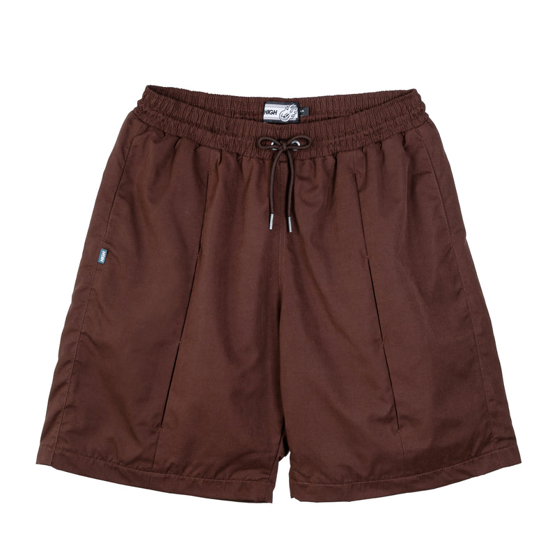 Pleated Mesh Shorts Brown