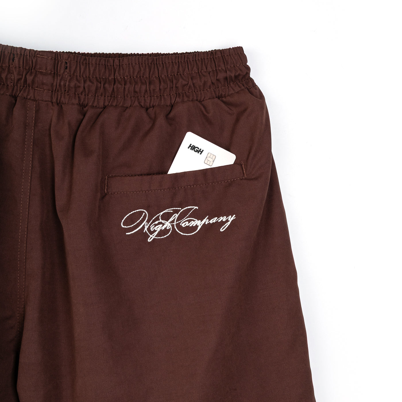 Pleated Mesh Shorts Brown