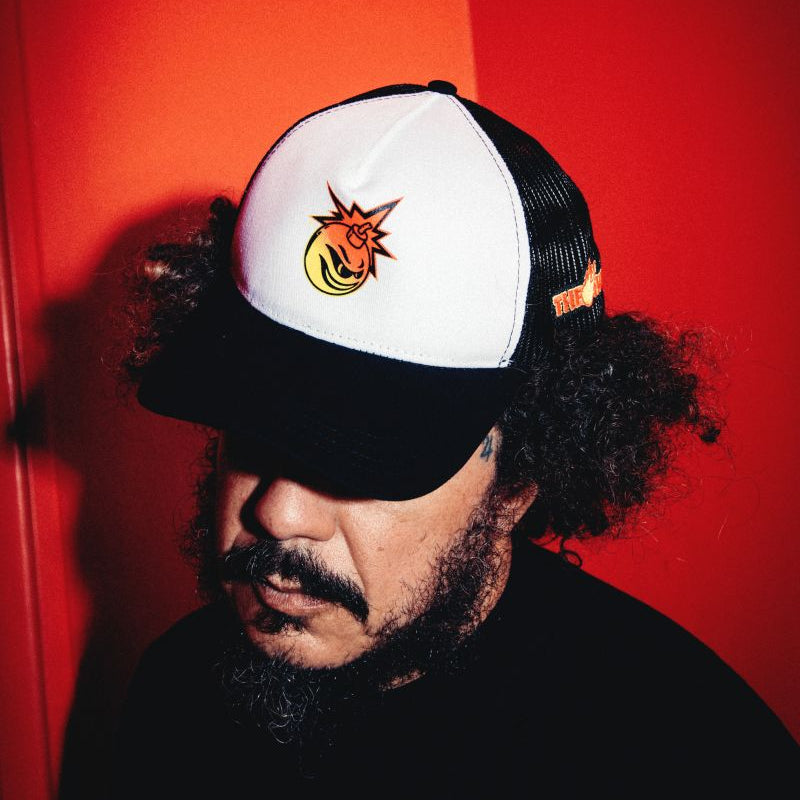 Adam Bomb Flames Trucker Hat
