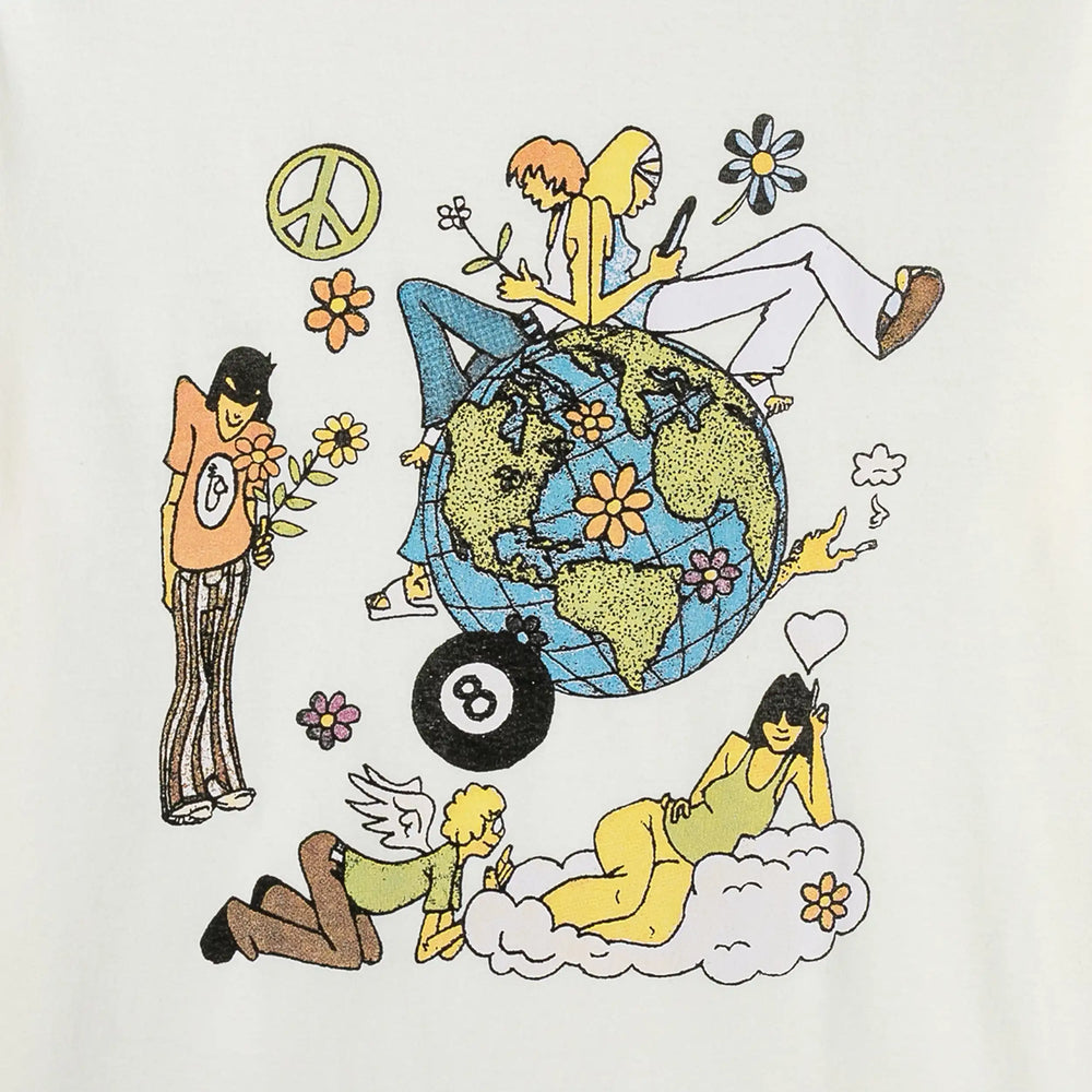 Tee Flower World White