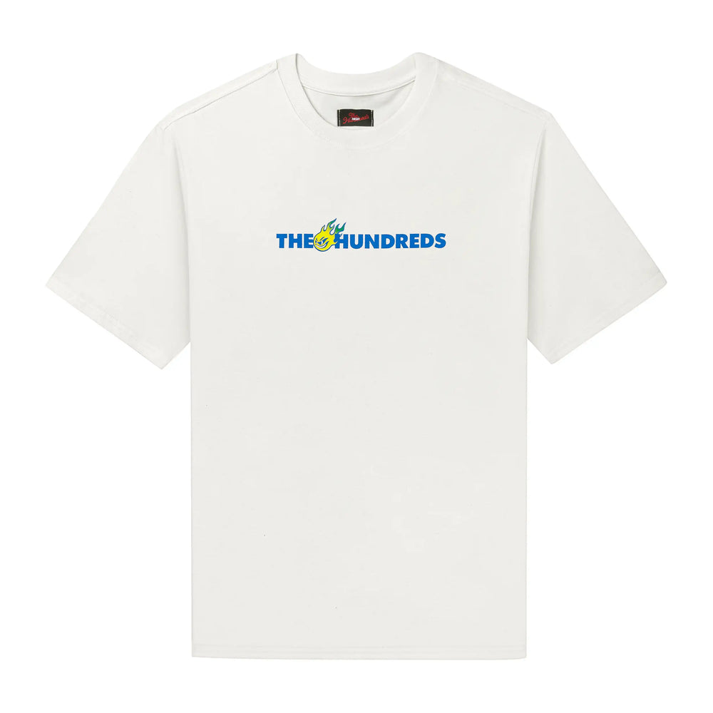 Flames Bar Logo Tee White