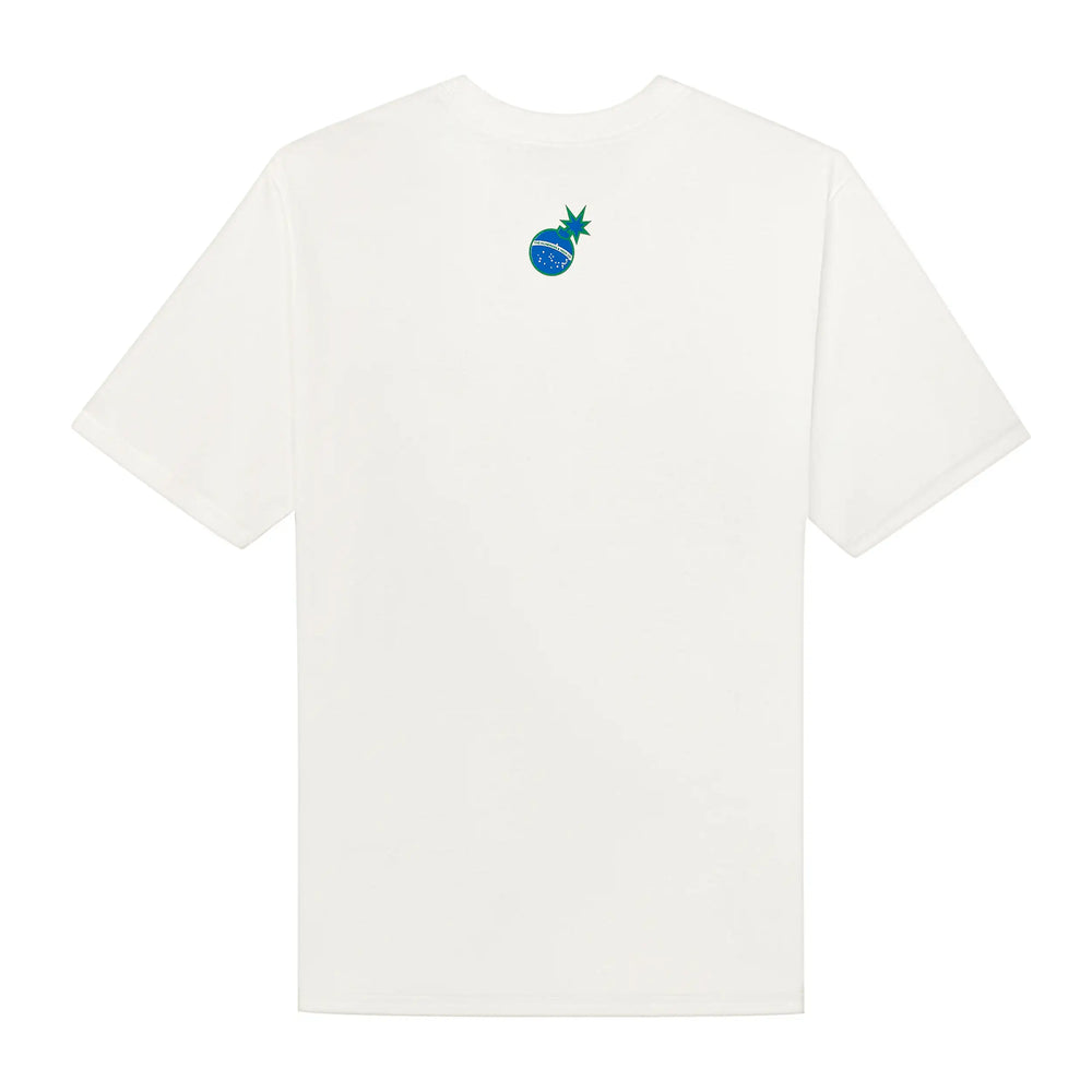 Flames Bar Logo Tee White