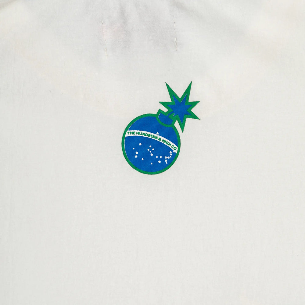 Flames Bar Logo Tee White