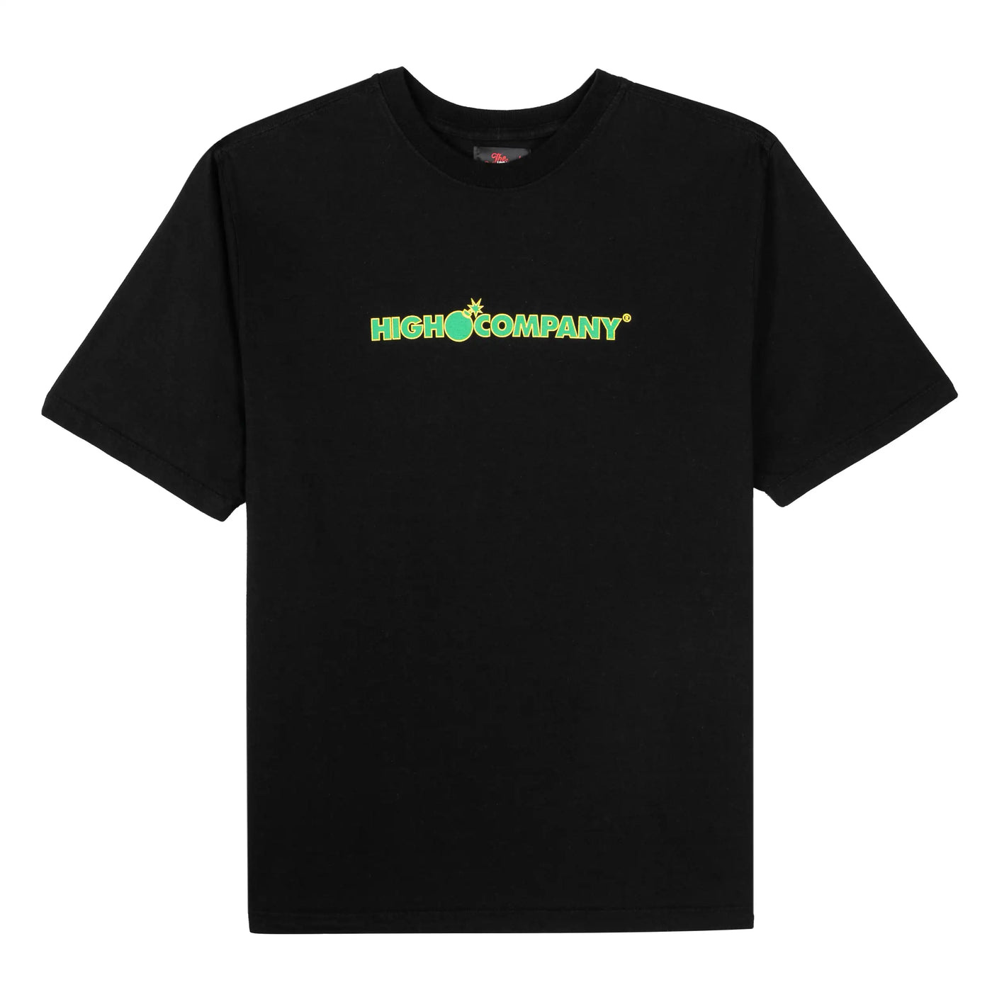 Flames Bar Logo Tee Washed Black
