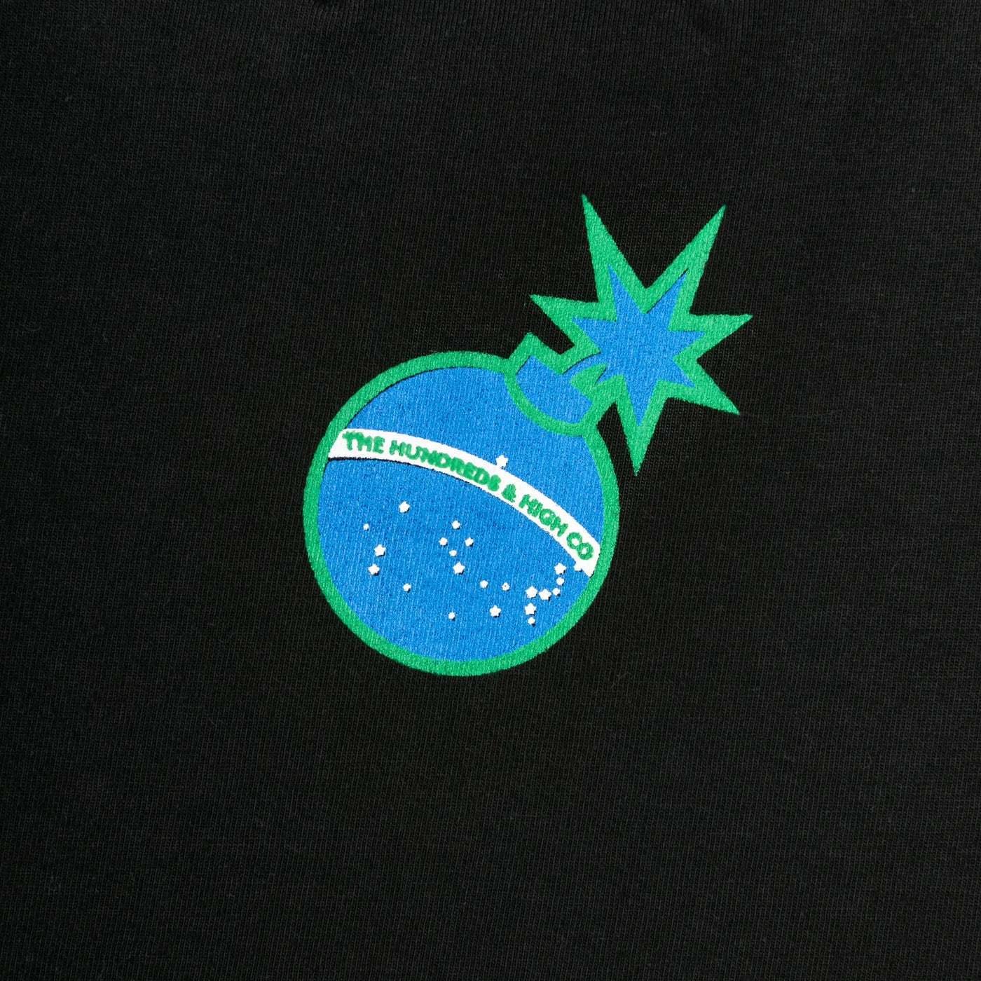 Flames Bar Logo Tee Washed Black
