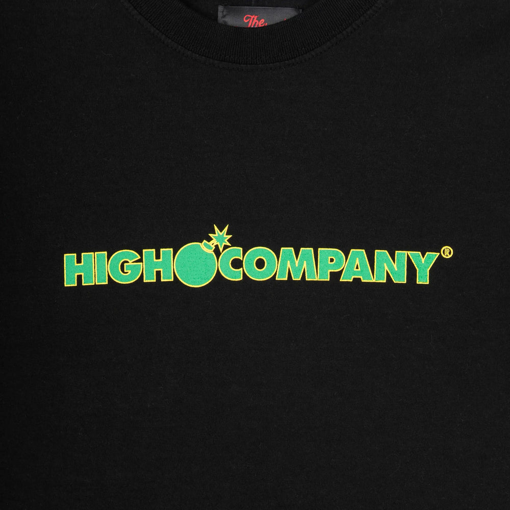 Flames Bar Logo Tee Washed Black
