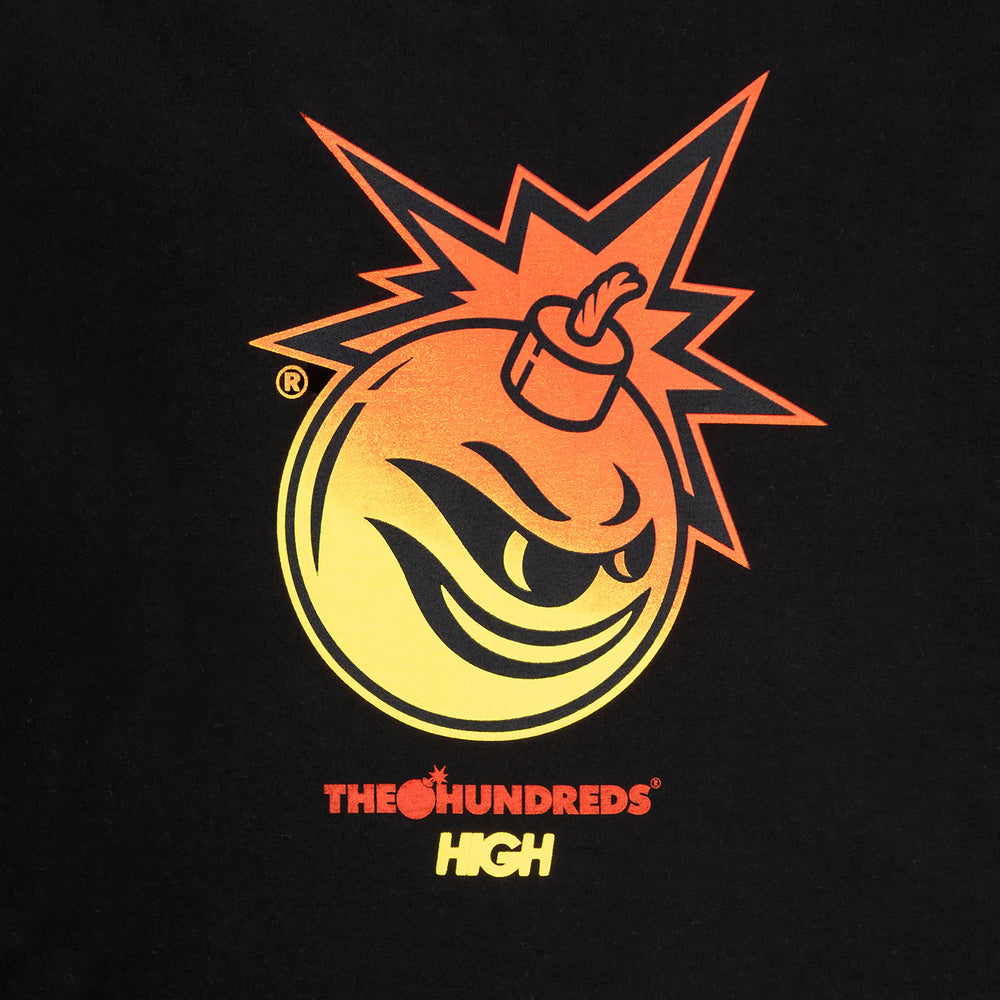 Adam Bomb Flames Tee Washed Black