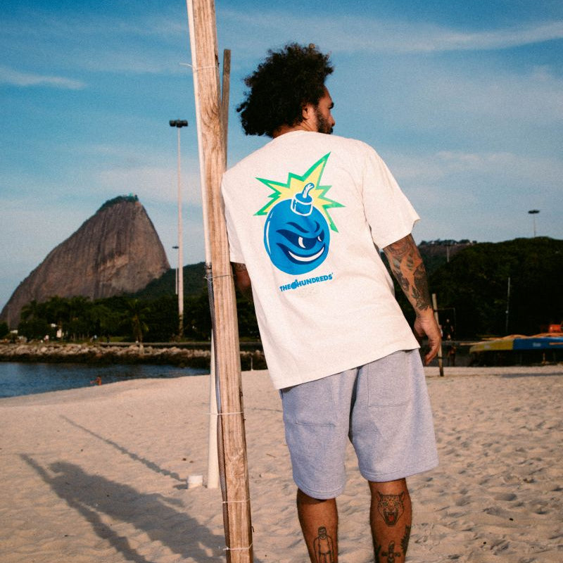 Adam Bomb Flames Tee White