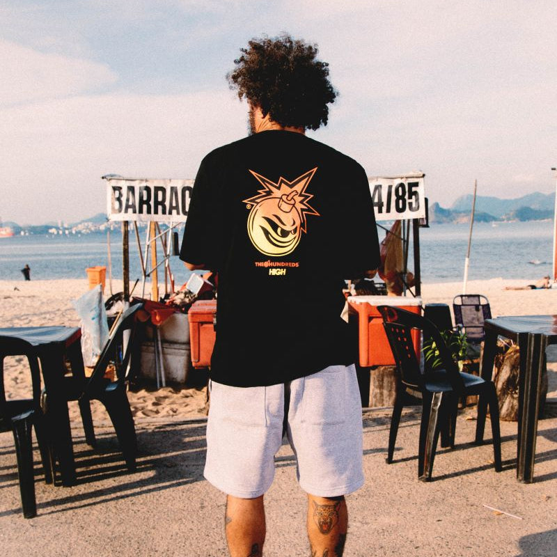 Adam Bomb Flames Tee Washed Black