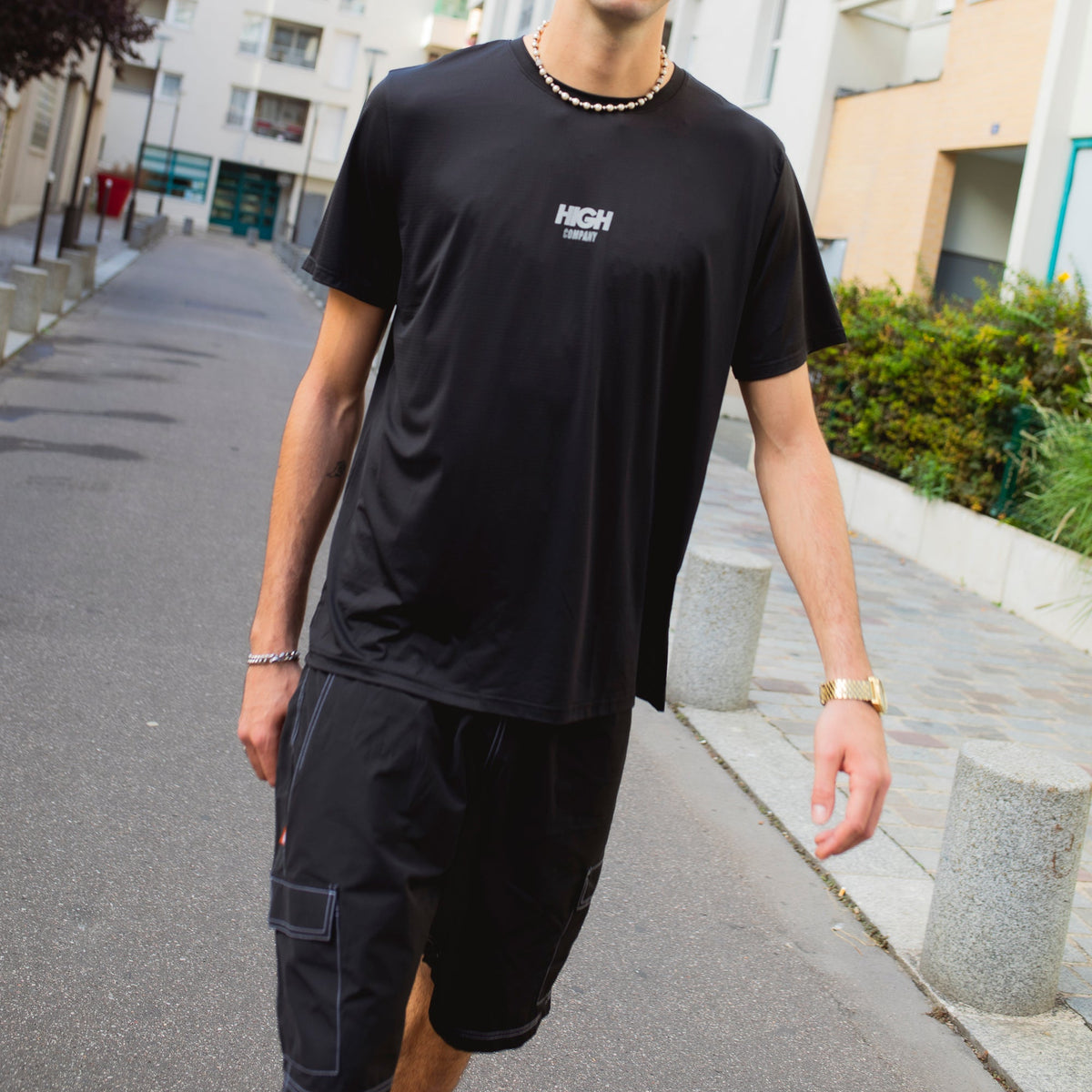 Reflective Dry Fit Tee Black