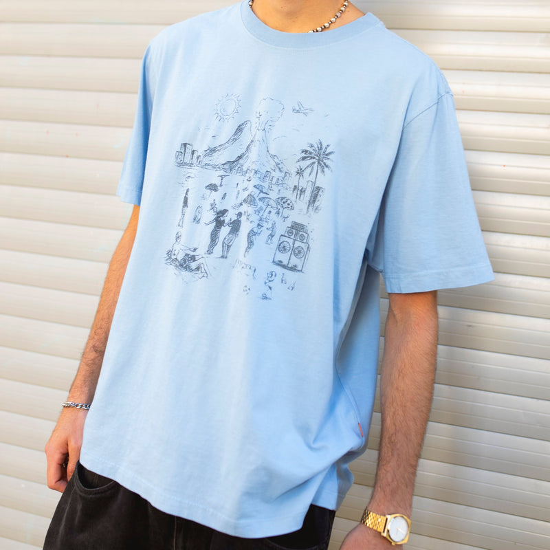 High Tide Tee Washed Blue