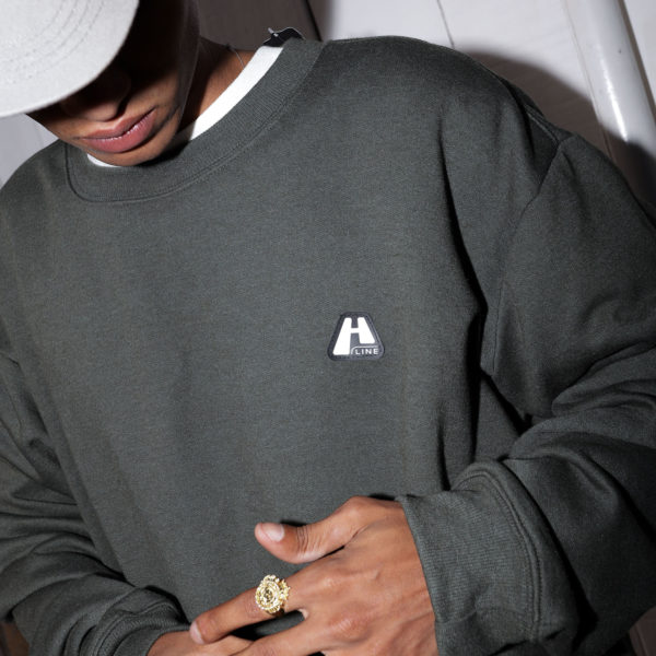 Crewneck Logo Line Night Green - Image 4
