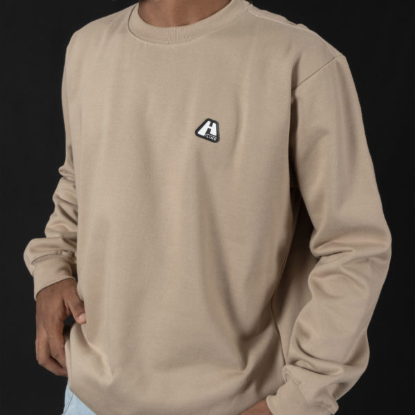 Crewneck Logo Line Beige - Image 4