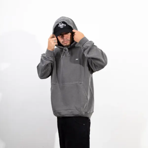 Hoodie Patch Washed Black - Imagem 6